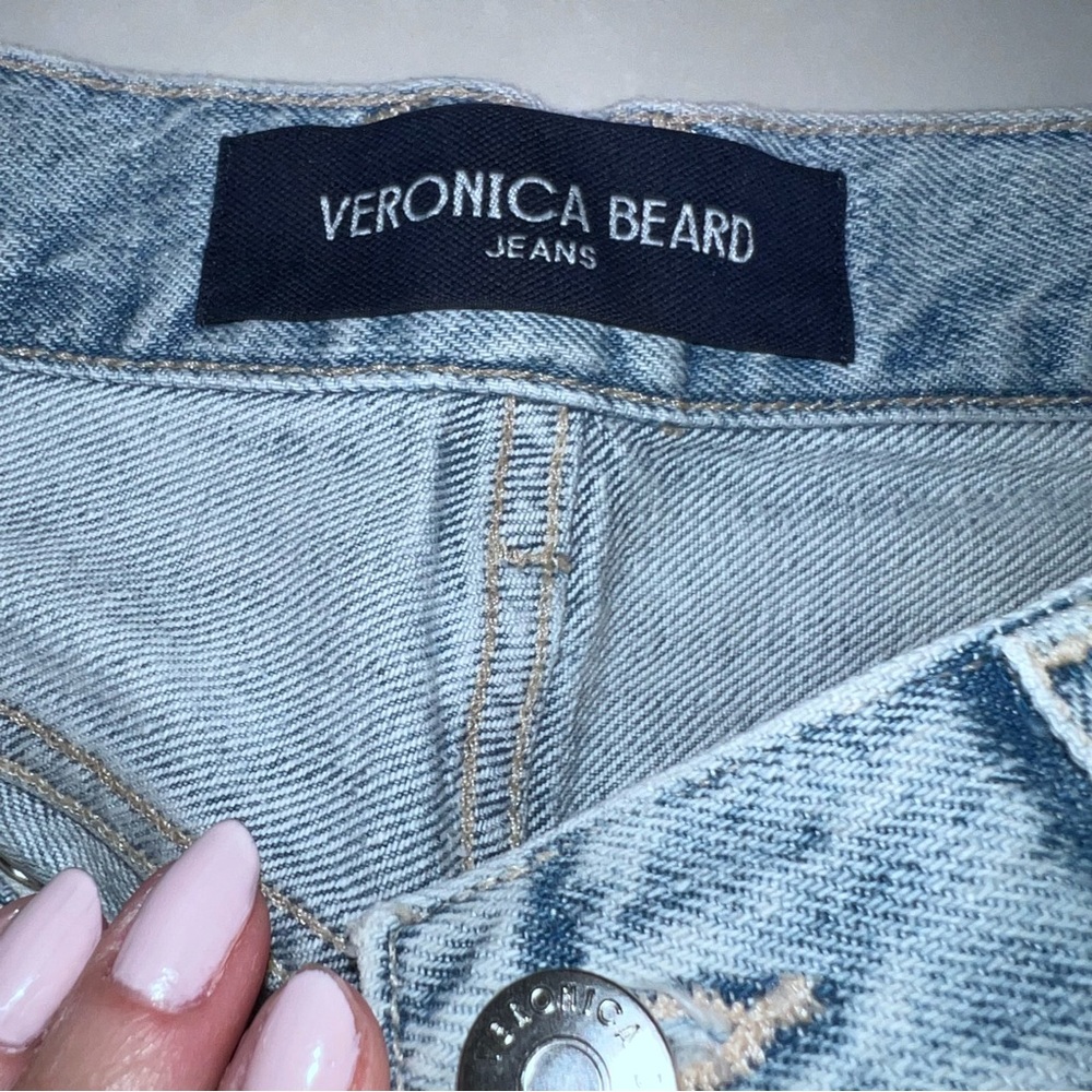 Veronica Beard Taylor Cropped High Rise Wide Jeans in airway cloud - Picture 8 of 12